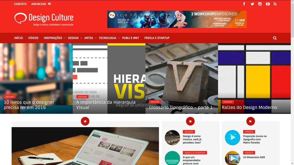 Nova interface do portal (Foto: Design Culture).